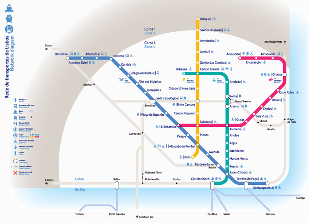 Mapa do metro de Lisboa