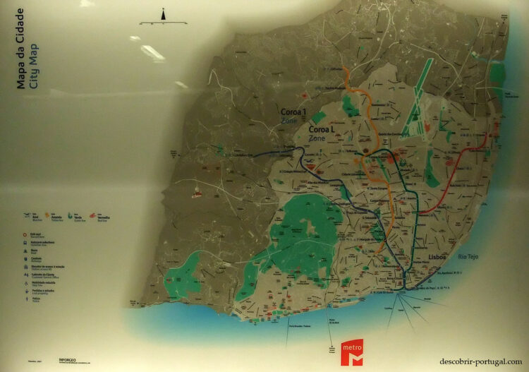 Mapa da cidade e do seu metro